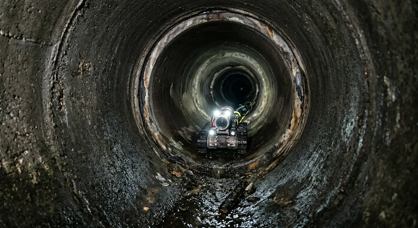 Robotic sewer camera inspecting pipe interior for Drain Snake Service in Joliet